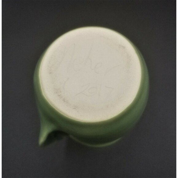 Clay In Motion Pottery Misty Green Neher Coffee Cup Handwarmer Mug Oregon 2017 - Picture 6 of 7